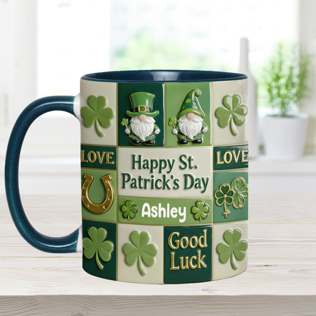Fröhlichen St. Patrick's Day – Personalisierte Tasse und Untersetzer mit irischem Akzent