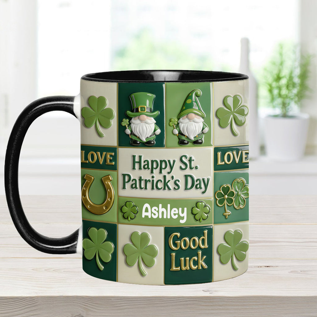 Fröhlichen St. Patrick's Day – Personalisierte Tasse und Untersetzer mit irischem Akzent