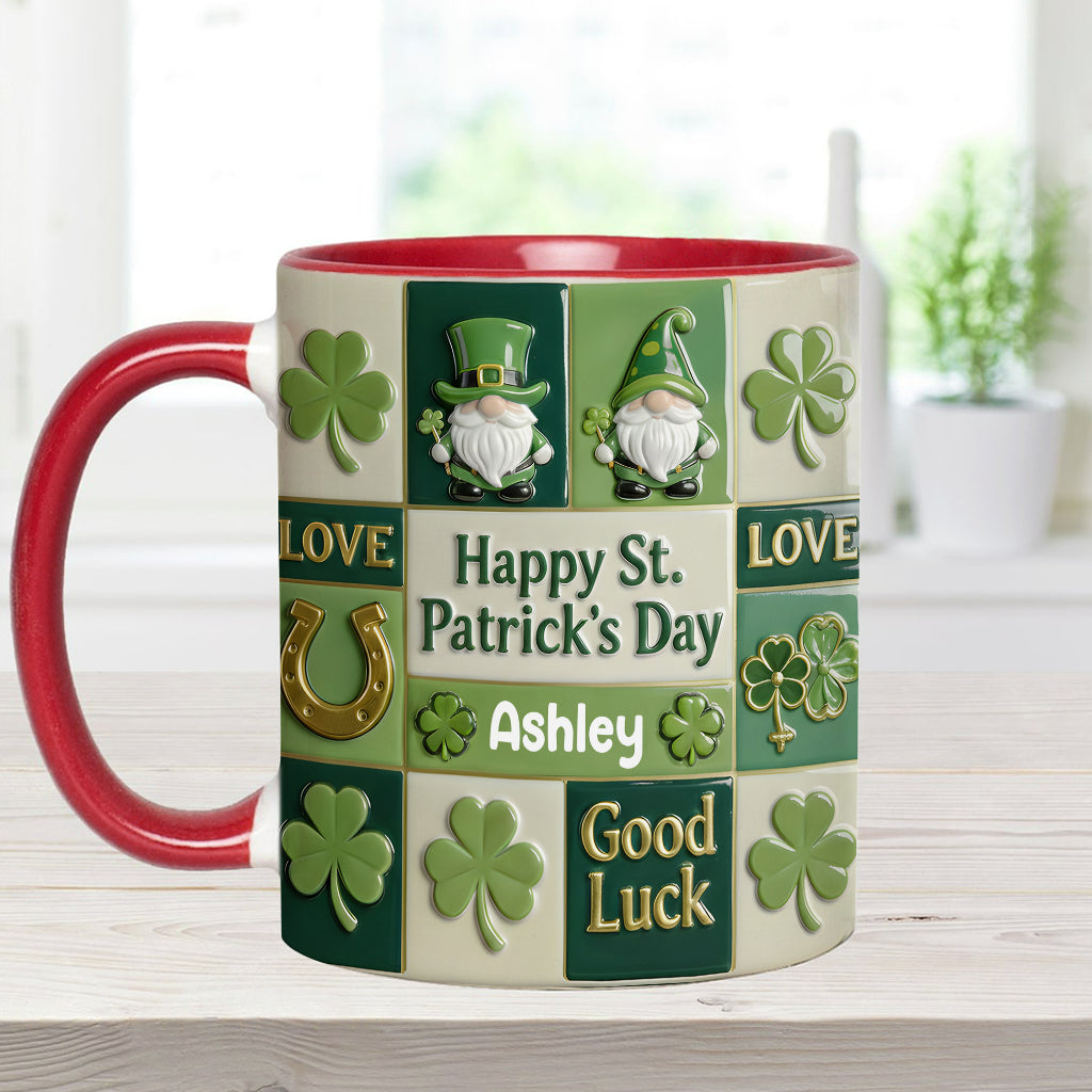 Fröhlichen St. Patrick's Day – Personalisierte Tasse und Untersetzer mit irischem Akzent