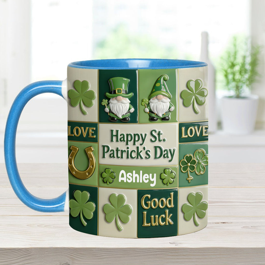 Fröhlichen St. Patrick's Day – Personalisierte Tasse und Untersetzer mit irischem Akzent