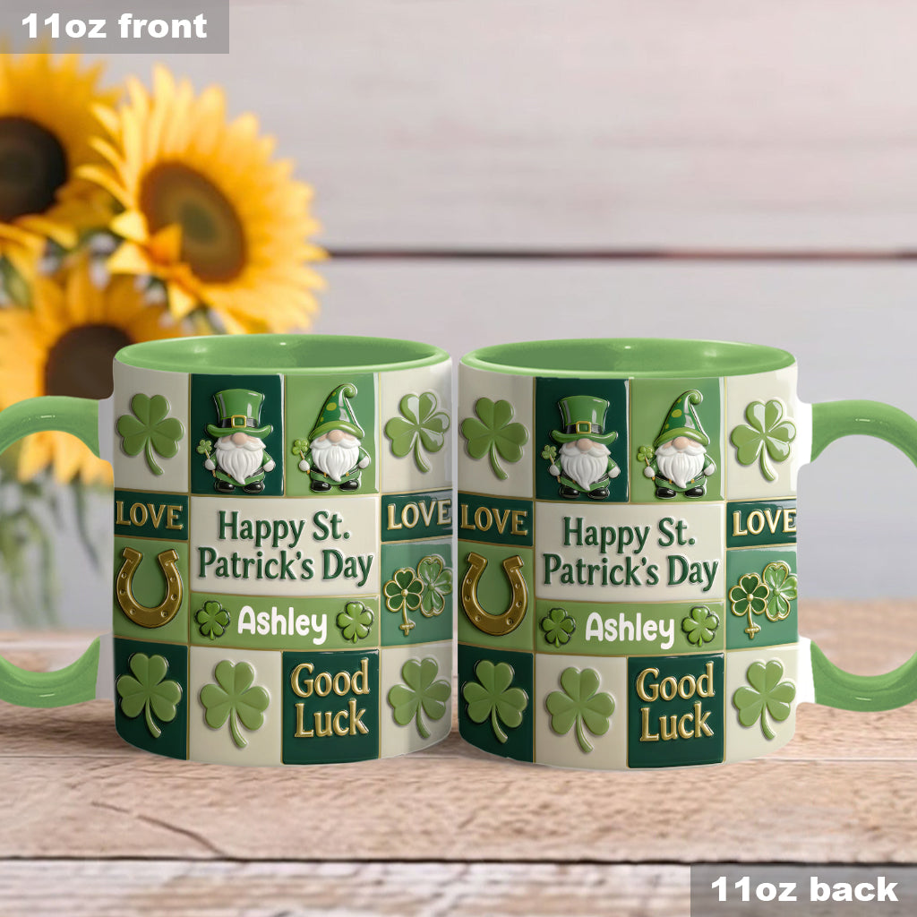 Fröhlichen St. Patrick's Day – Personalisierte Tasse und Untersetzer mit irischem Akzent