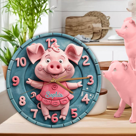 Cute Pigs - Personalized Pig Lover Wall Clock