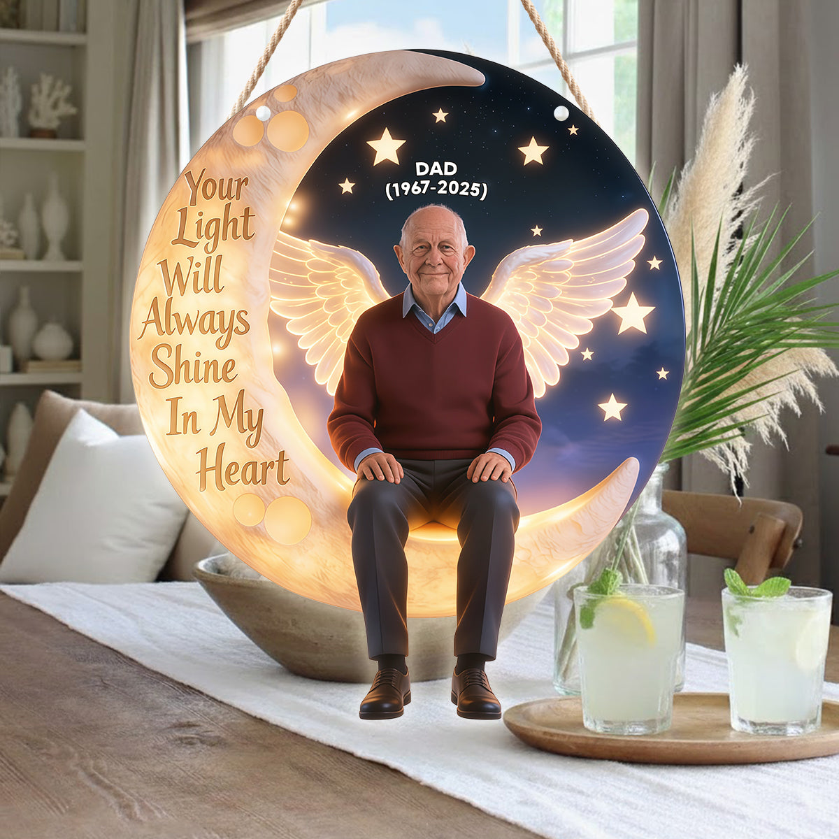 Always Shine In My Heart - Personalized Memorial LED Light Acrylic Sign