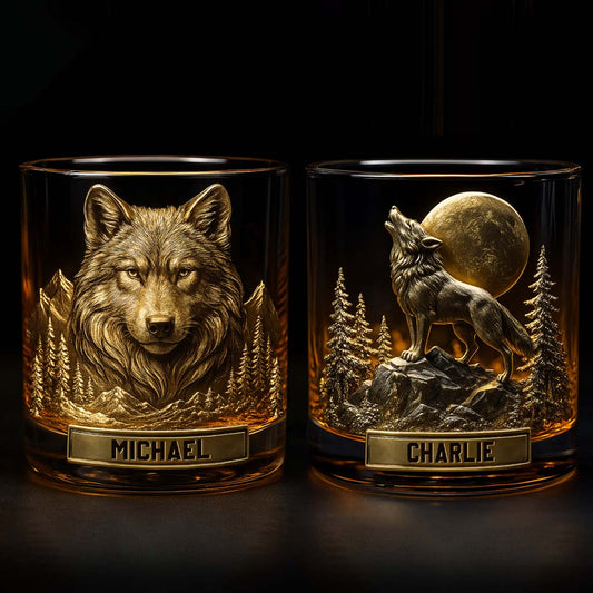 Cool Wolf - Verre à whisky personnalisé en forme de loup