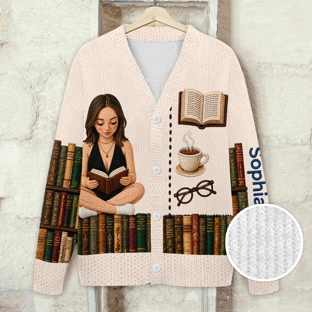 Just a Girl Who Loves Books - Personalized Book Cardigan Sweater