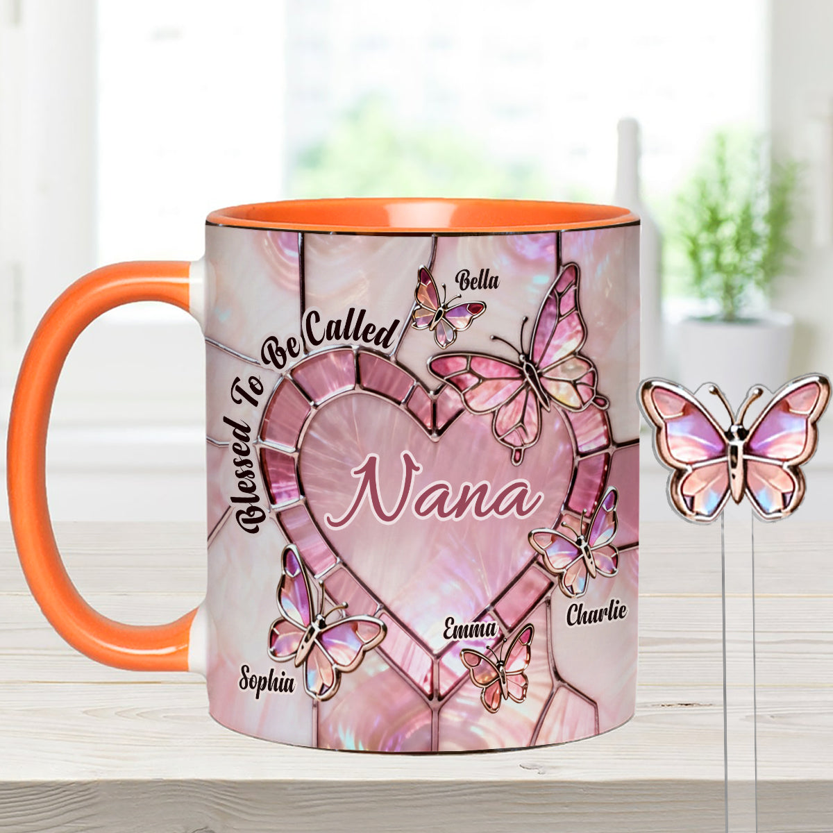 Heureuse d'être appelée Nana, Mama, Gigi, Grand-mère - Mug personnalisé pour grand-mère avec agitateurs en acrylique