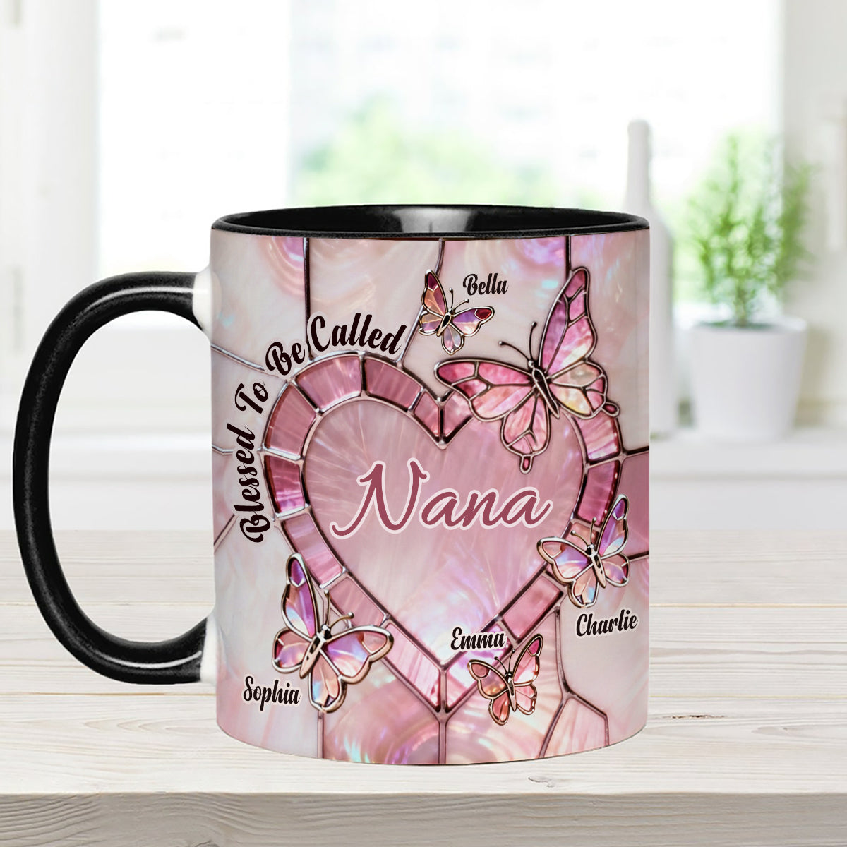 Heureuse d'être appelée Nana, Mama, Gigi, Grand-mère - Mug personnalisé pour grand-mère avec agitateurs en acrylique