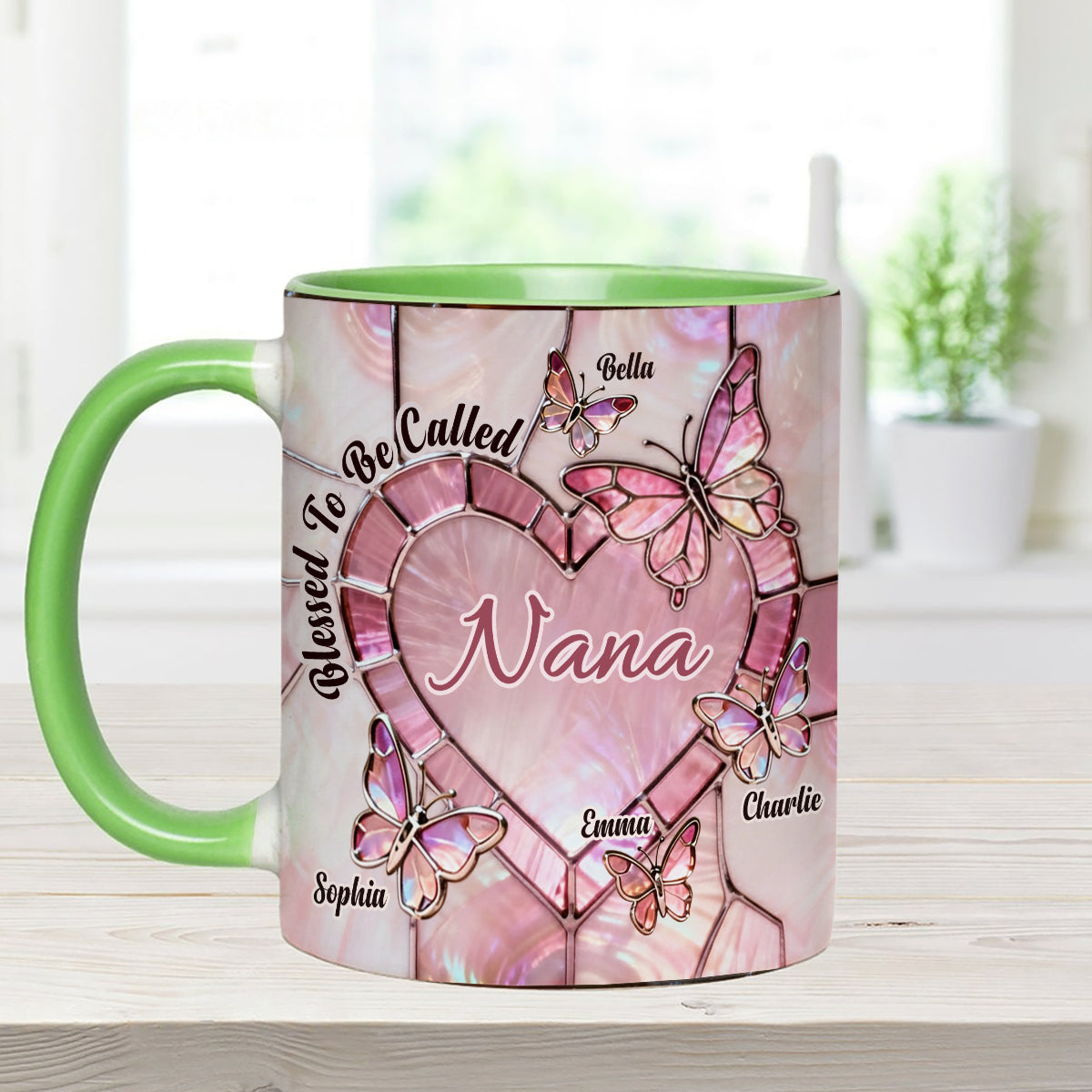 Heureuse d'être appelée Nana, Mama, Gigi, Grand-mère - Mug personnalisé pour grand-mère avec agitateurs en acrylique