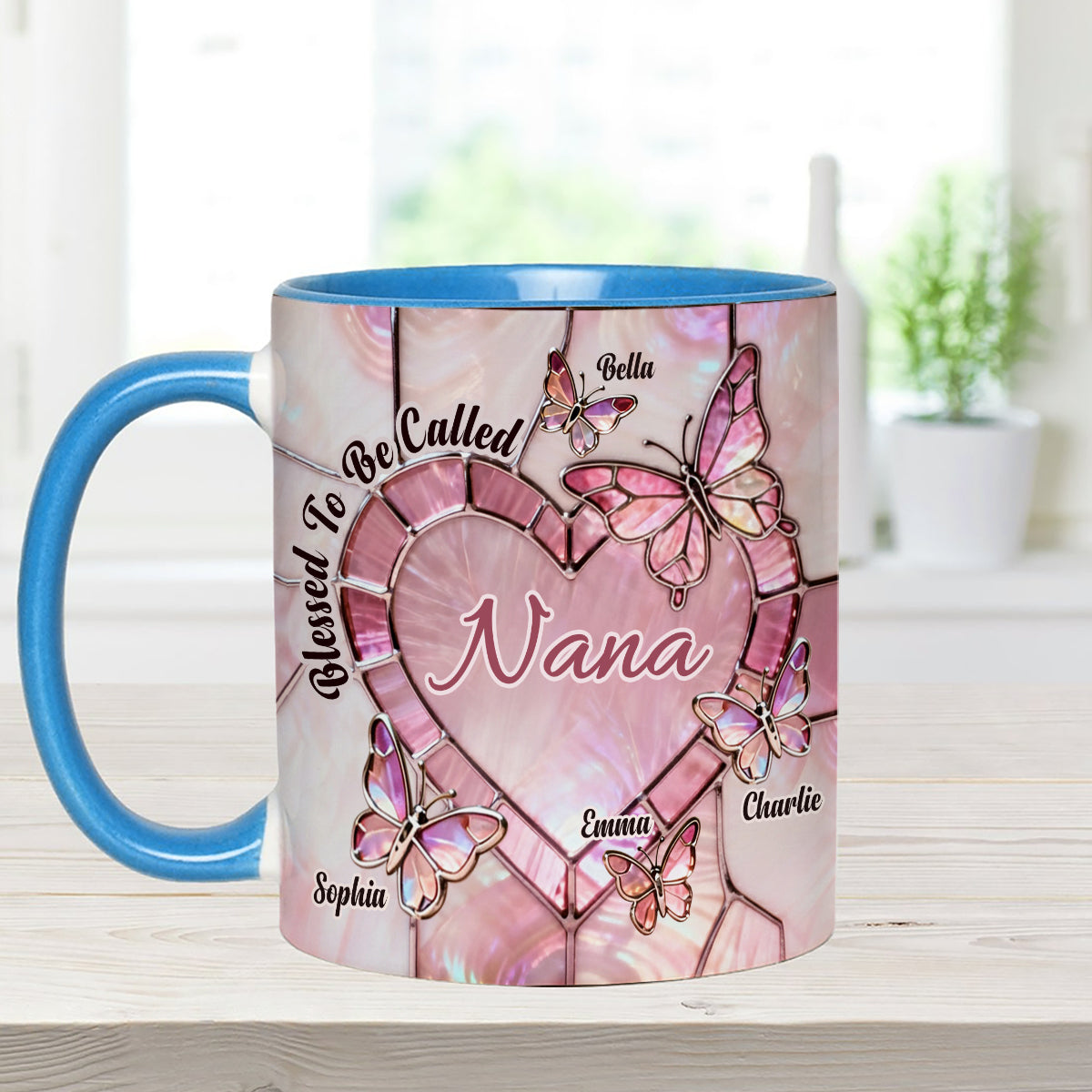 Heureuse d'être appelée Nana, Mama, Gigi, Grand-mère - Mug personnalisé pour grand-mère avec agitateurs en acrylique