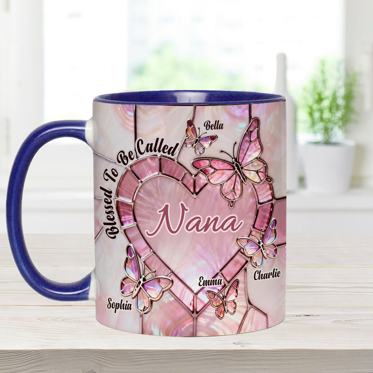 Heureuse d'être appelée Nana, Mama, Gigi, Grand-mère - Mug personnalisé pour grand-mère avec agitateurs en acrylique