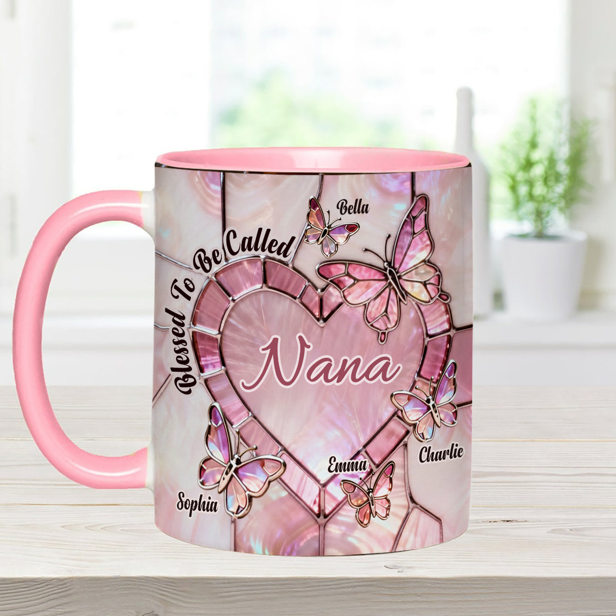 Heureuse d'être appelée Nana, Mama, Gigi, Grand-mère - Mug personnalisé pour grand-mère avec agitateurs en acrylique