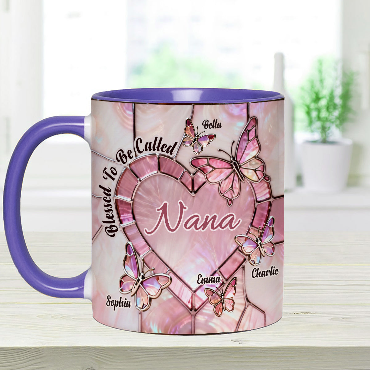 Heureuse d'être appelée Nana, Mama, Gigi, Grand-mère - Mug personnalisé pour grand-mère avec agitateurs en acrylique