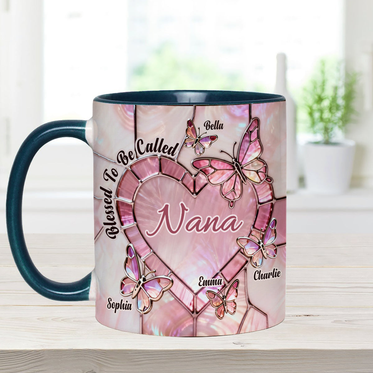 Heureuse d'être appelée Nana, Mama, Gigi, Grand-mère - Mug personnalisé pour grand-mère avec agitateurs en acrylique