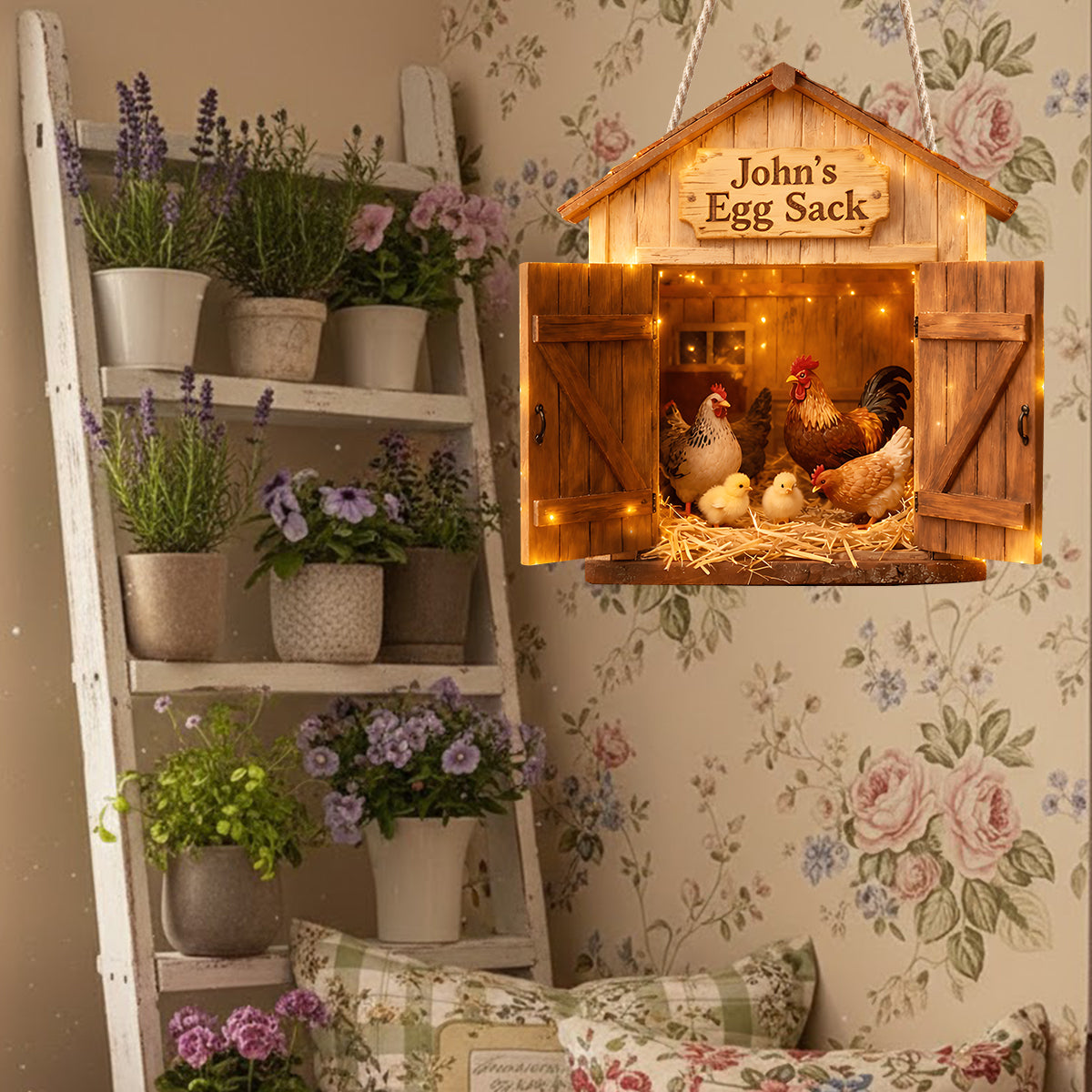 Egg Sack, Farmer Gift - Personalized Farmer LED Light Acrylic Sign