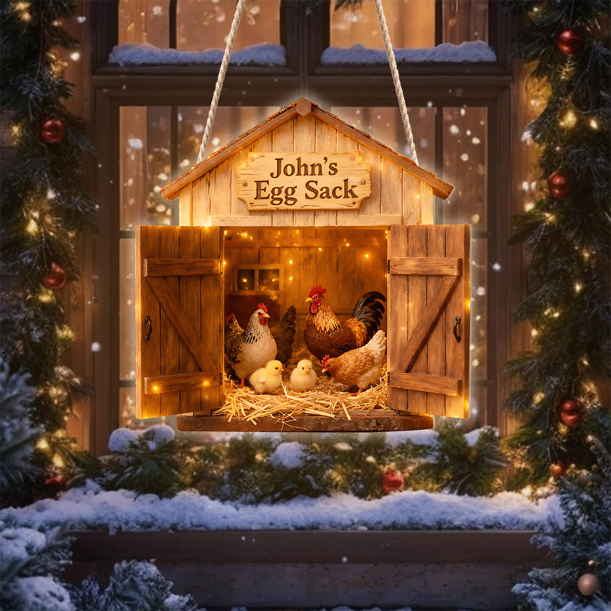 Egg Sack, Farmer Gift - Personalized Farmer LED Light Acrylic Sign