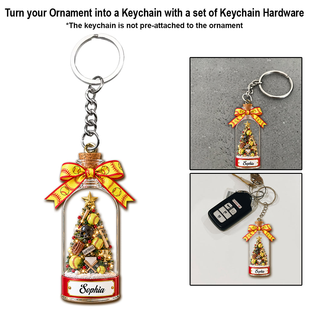 Love Sport, Softball, Football, Baseball... - Personalized Softball Ornament