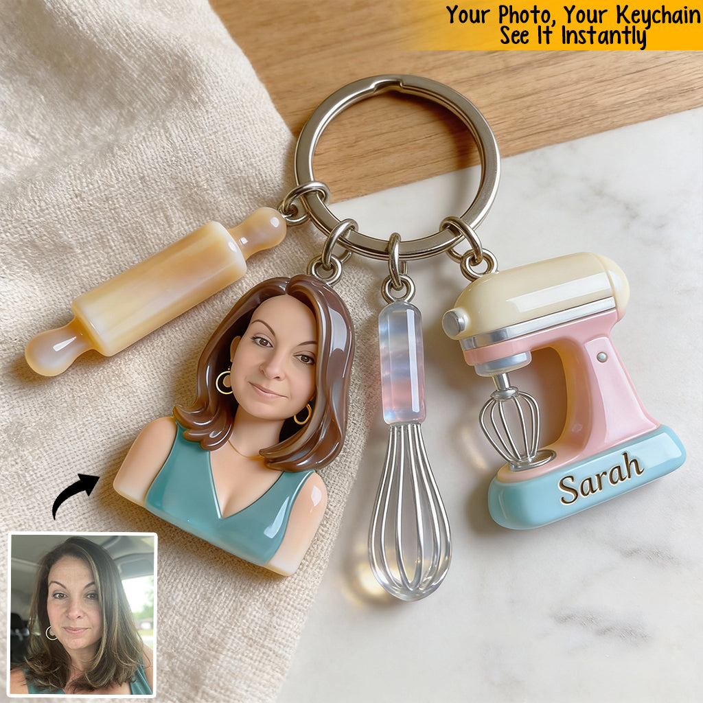 Porte-clés personnalisé « Passion Pâtisserie » avec breloques