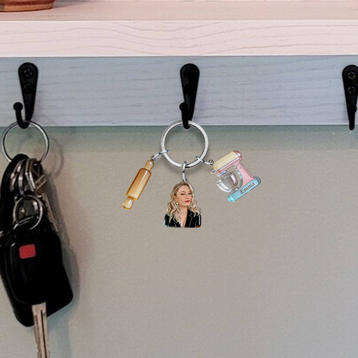 Porte-clés personnalisé « Passion Pâtisserie » avec breloques