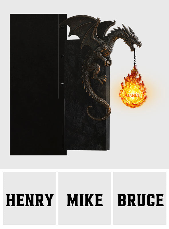Geschenk für Drachenliebhaber - Personalisierte Drachen Bücherregal Lampe