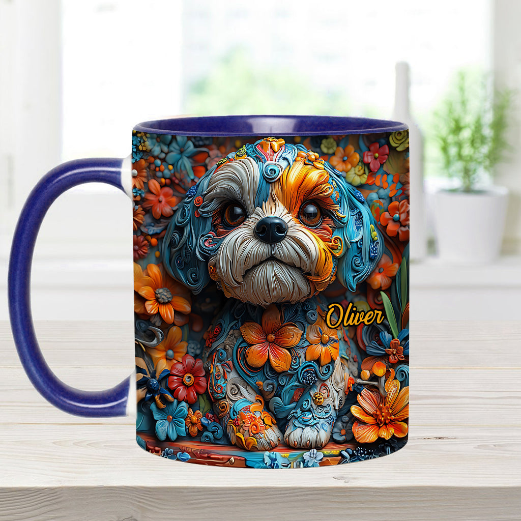 Rêves de Shih Tzu colorés - Mug personnalisé avec motif chien