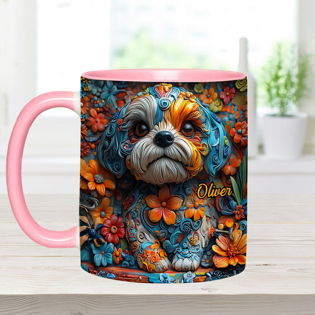Rêves de Shih Tzu colorés - Mug personnalisé avec motif chien