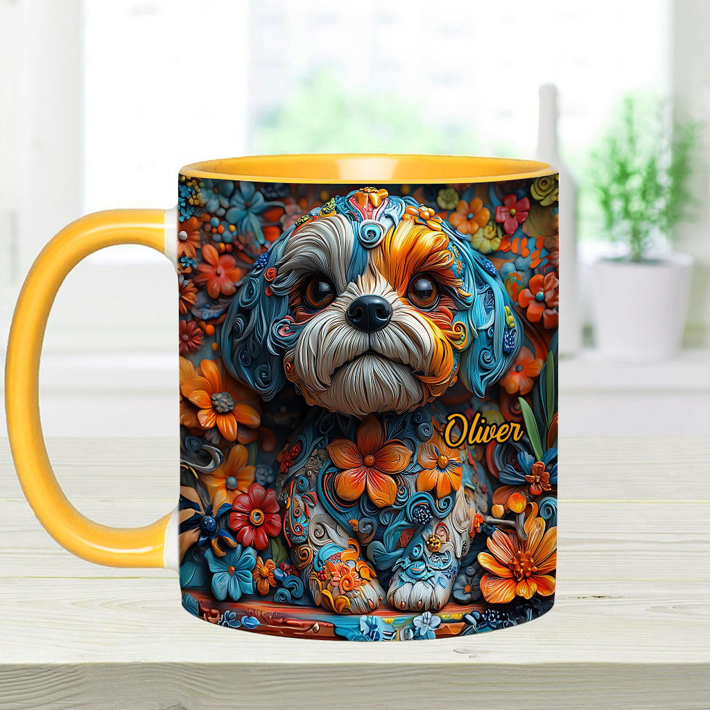 Rêves de Shih Tzu colorés - Mug personnalisé avec motif chien
