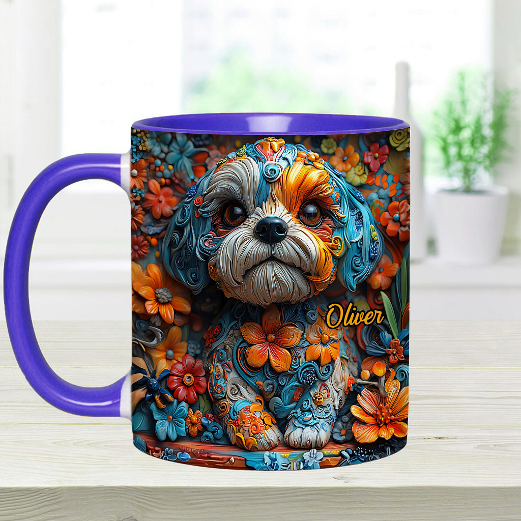 Rêves de Shih Tzu colorés - Mug personnalisé avec motif chien