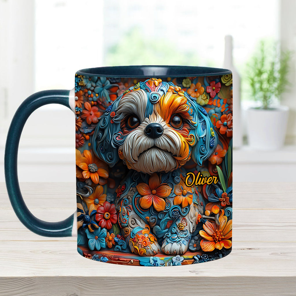 Rêves de Shih Tzu colorés - Mug personnalisé avec motif chien