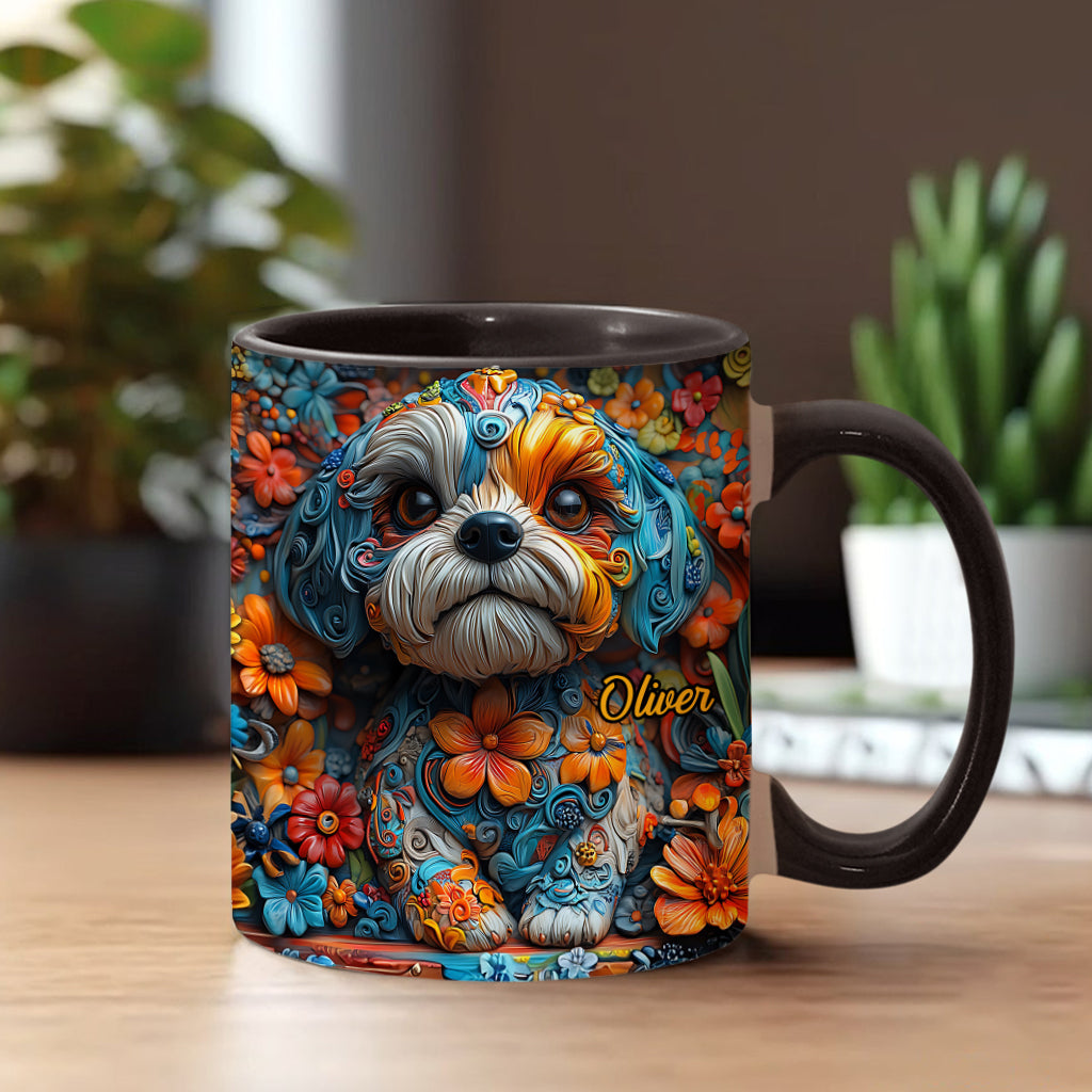 Rêves de Shih Tzu colorés - Mug personnalisé avec motif chien