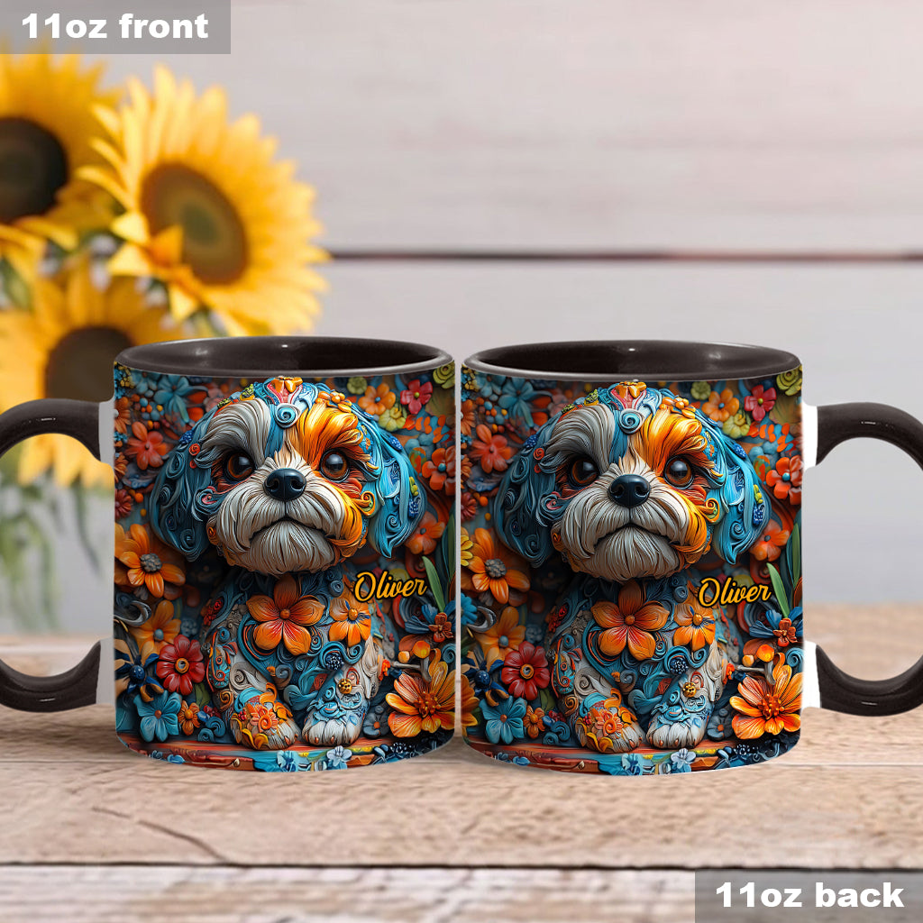 Rêves de Shih Tzu colorés - Mug personnalisé avec motif chien