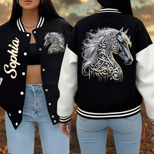 Love Horse - Personalized Horse Varsity Jacket