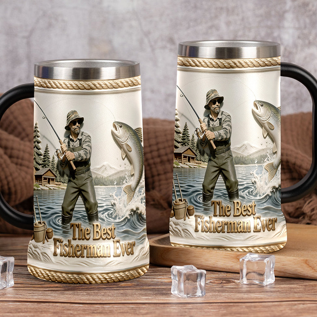 Love Fishing - Personalized Fishing Beer Stein