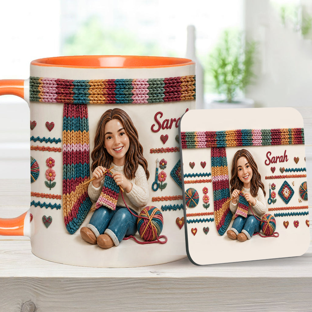 Love Crocheting - Personalized Crocheting Accent Mug & Coaster