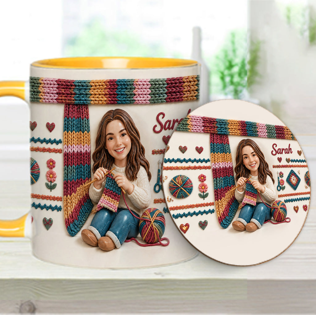 Love Crocheting - Personalized Crocheting Accent Mug & Coaster