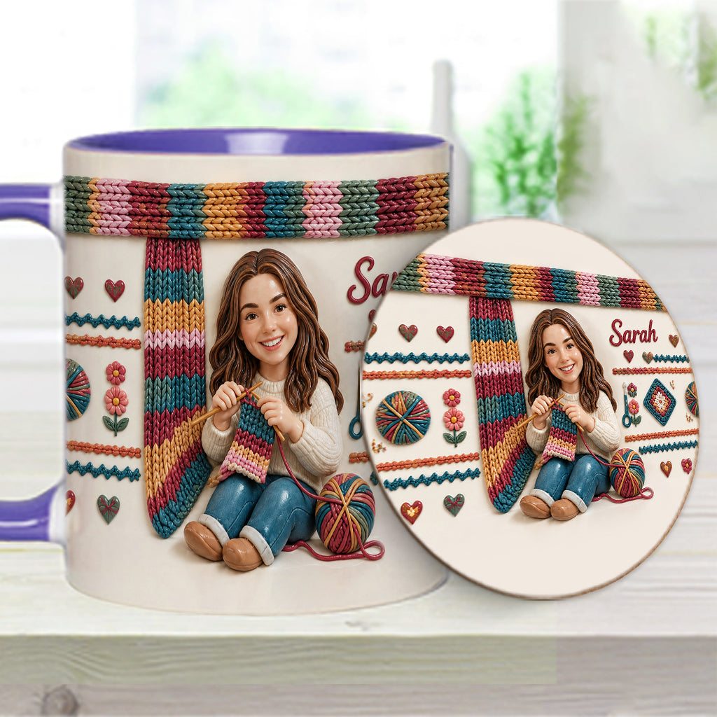 Love Crocheting - Personalized Crocheting Accent Mug & Coaster