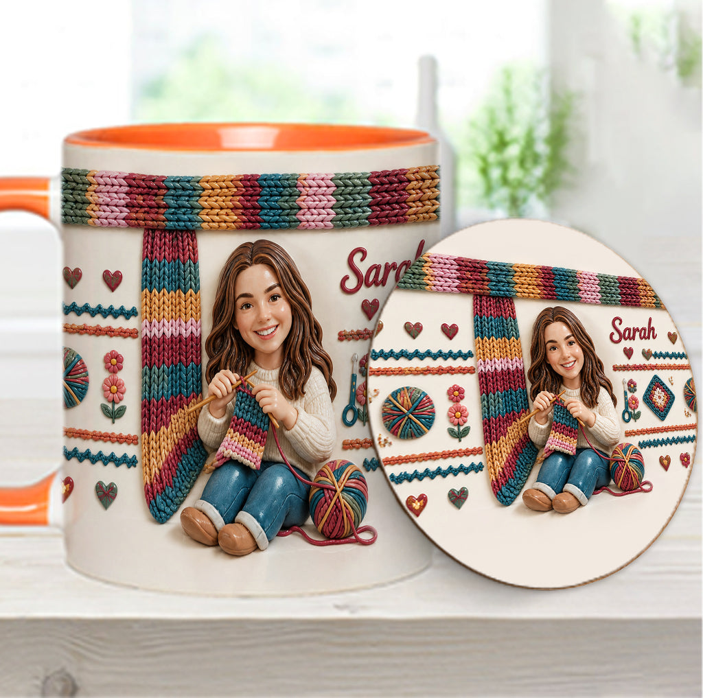 Love Crocheting - Personalized Crocheting Accent Mug & Coaster
