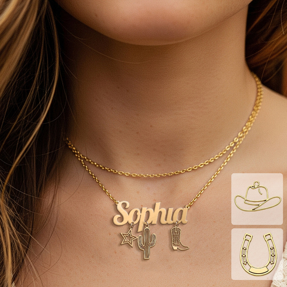 Collier Cowgirl Era personnalisé avec breloques