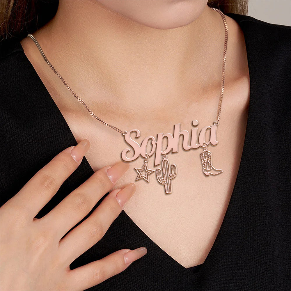 Collier Cowgirl Era personnalisé avec breloques