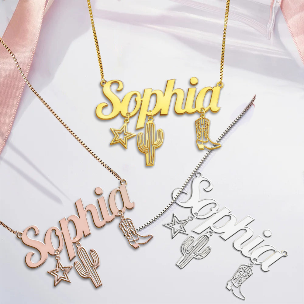 Collier Cowgirl Era personnalisé avec breloques