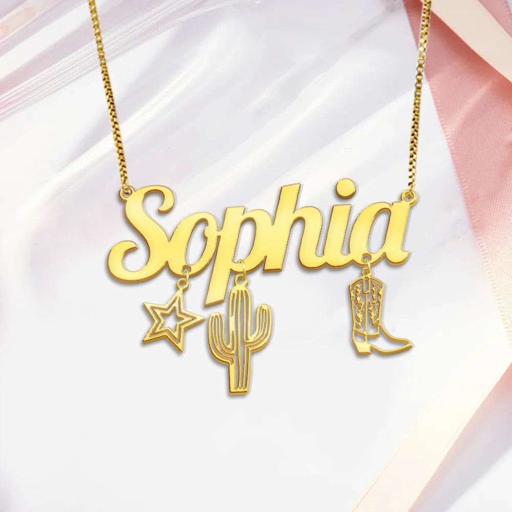 Collier Cowgirl Era personnalisé avec breloques