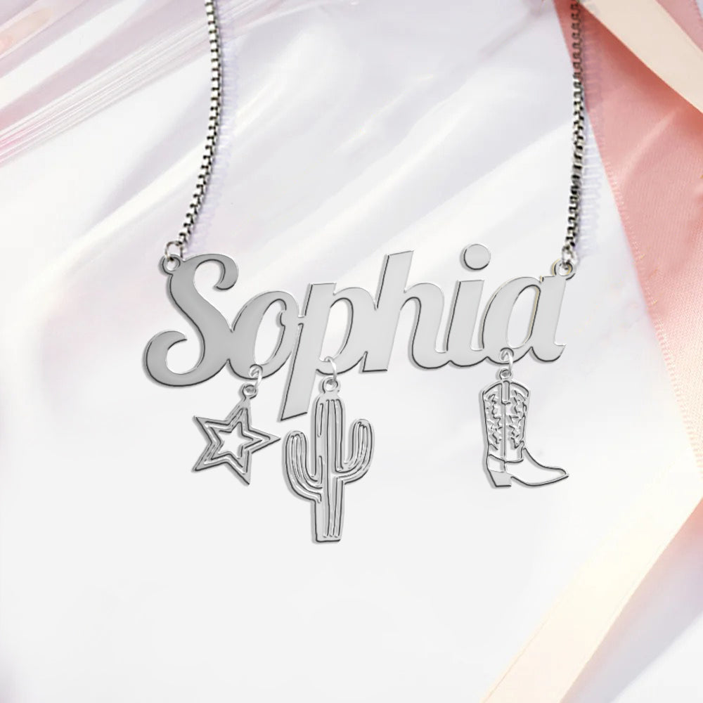 Collier Cowgirl Era personnalisé avec breloques