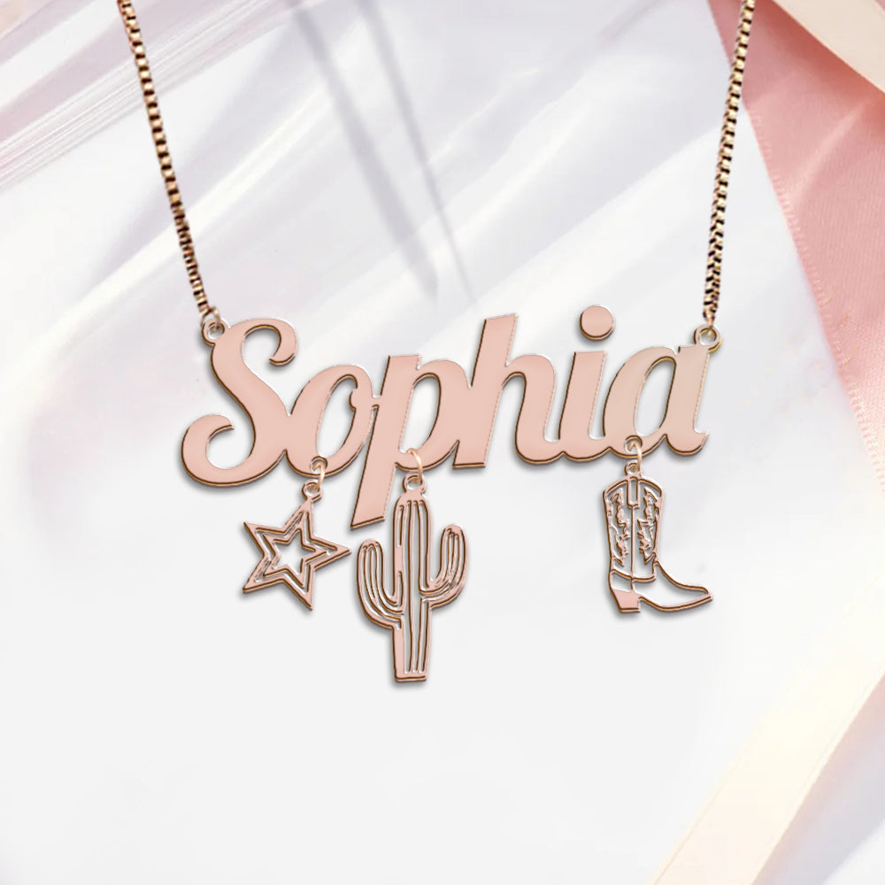 Collier Cowgirl Era personnalisé avec breloques