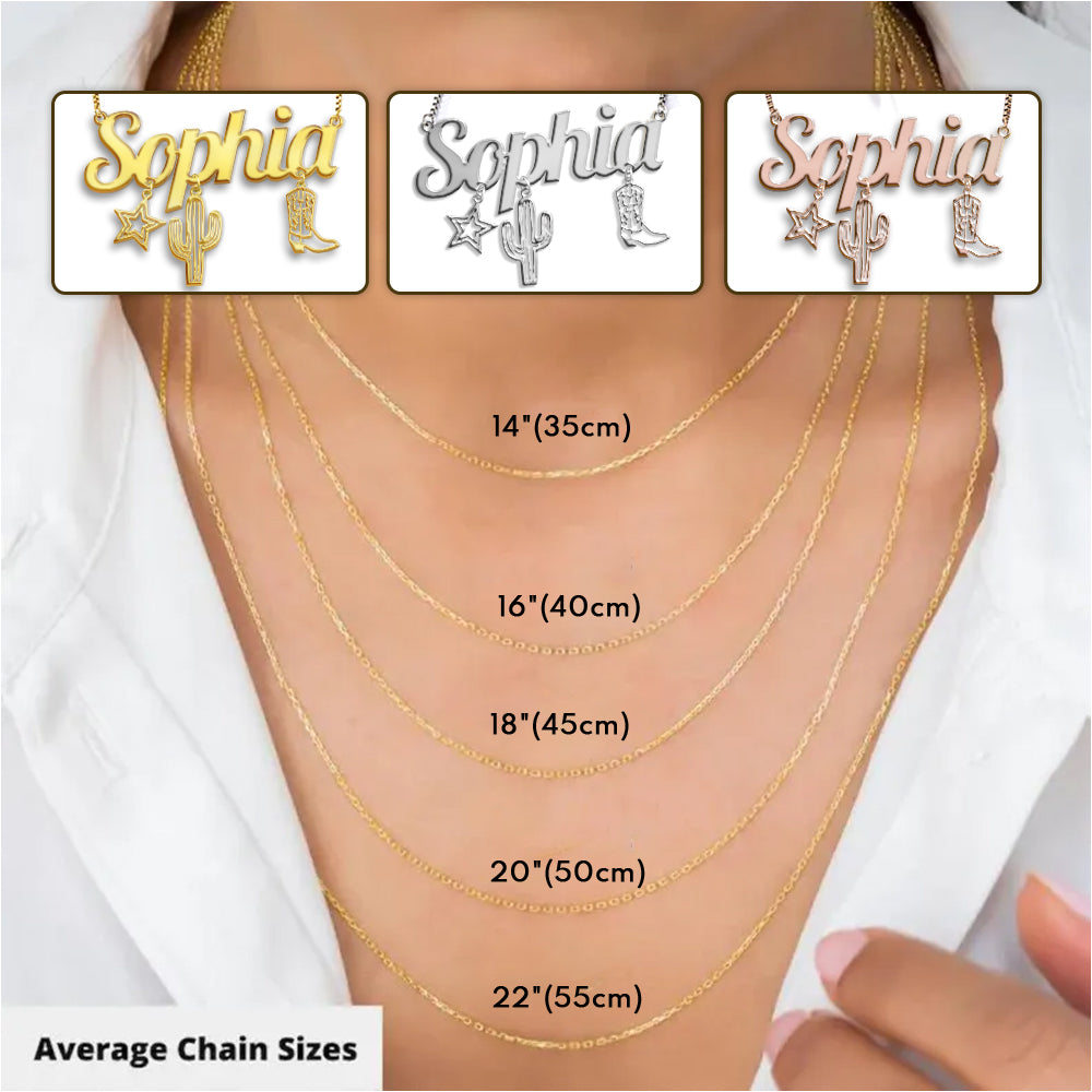 Collier Cowgirl Era personnalisé avec breloques