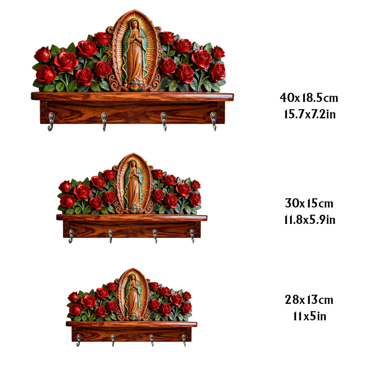 Our Lady Of Guadalupe - Personalized Christian Custom Shaped Hanging Rack