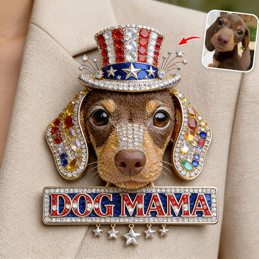 Red, White & Woof - Personalized Dog 3D Embossed Enamel Pin