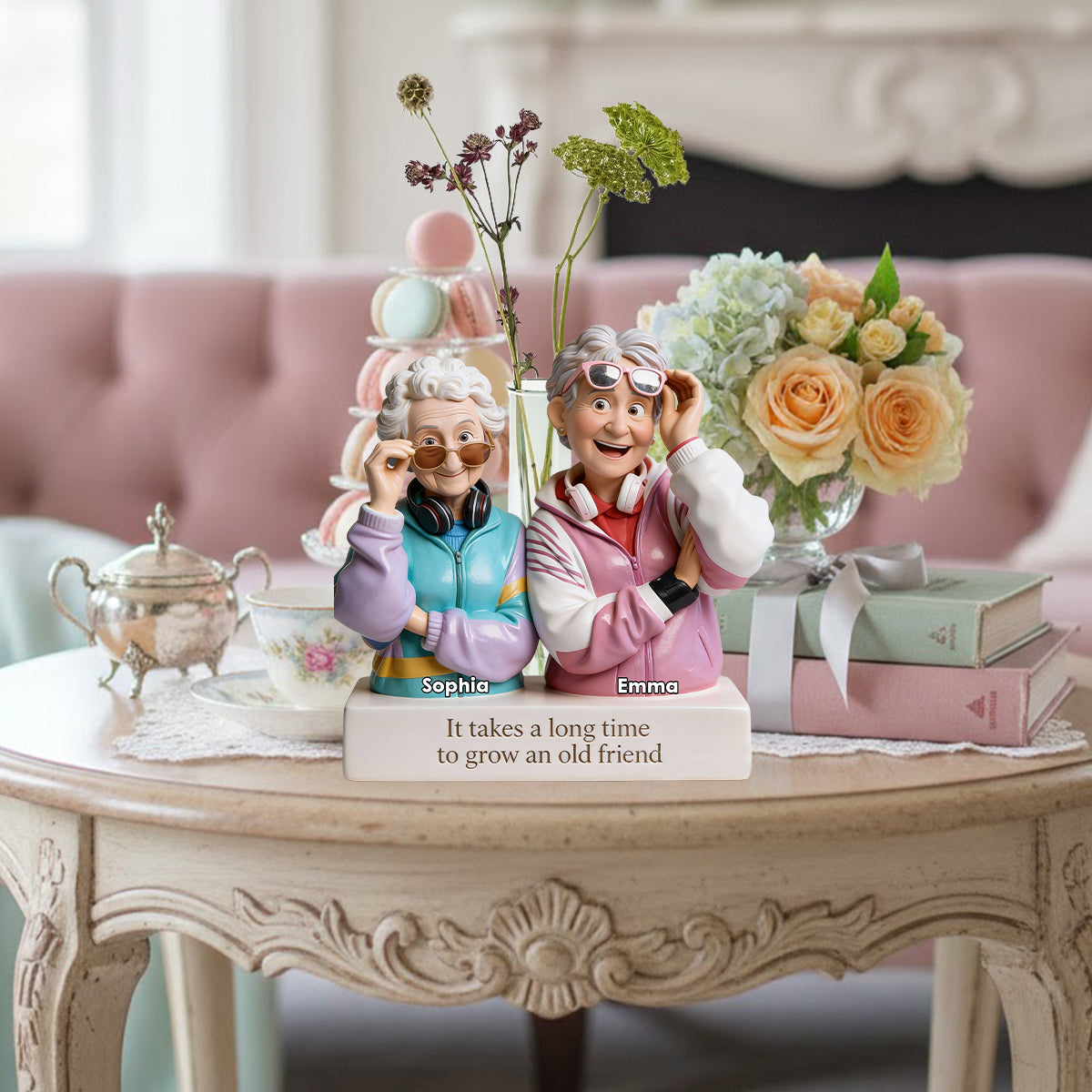 It Takes A Long Time To Grow An Old Friend - Personalized Bestie Custom Shape Acrylic Flower Vase