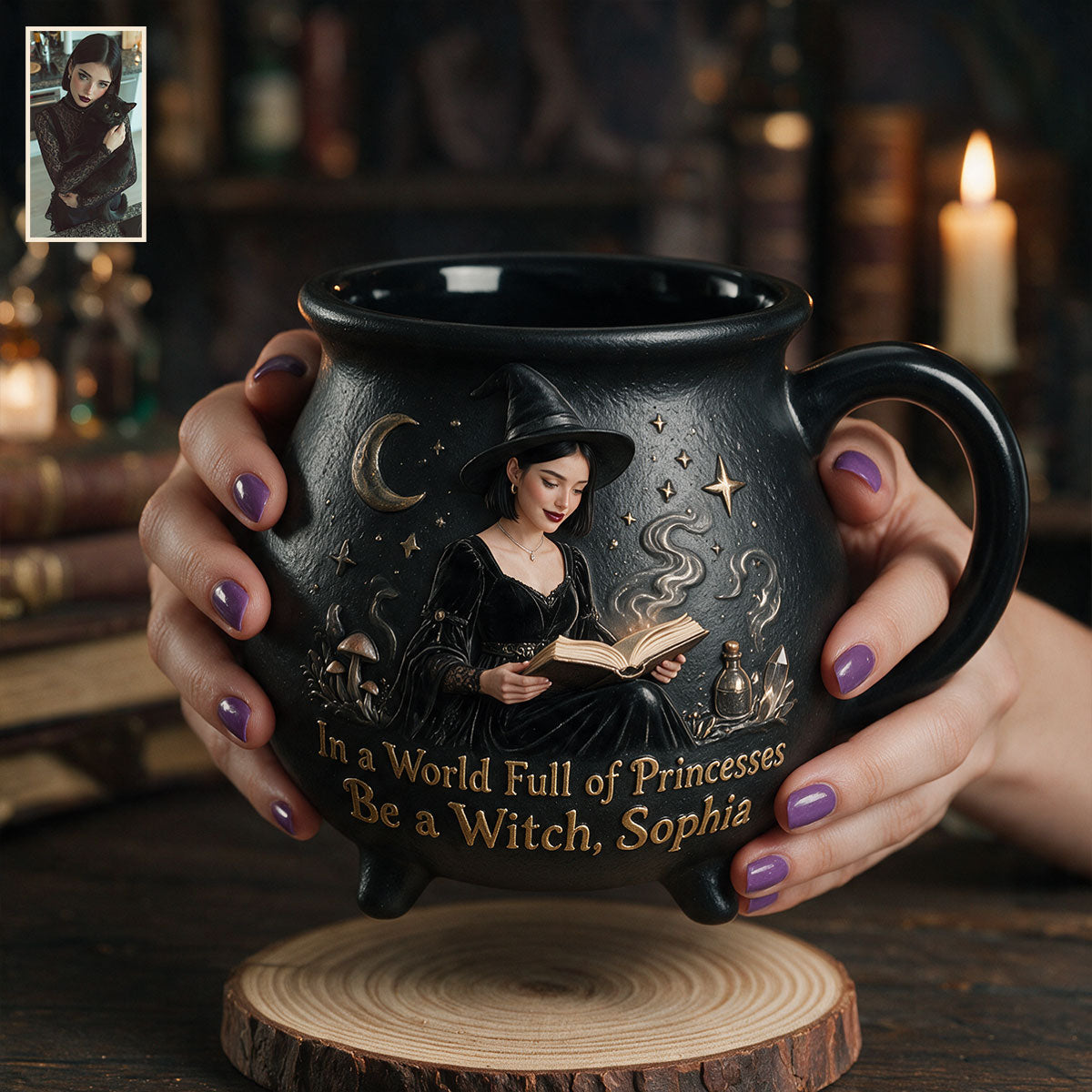 In a World Full of Princesses Be a Witch - Personalized Witch Cauldron Mug