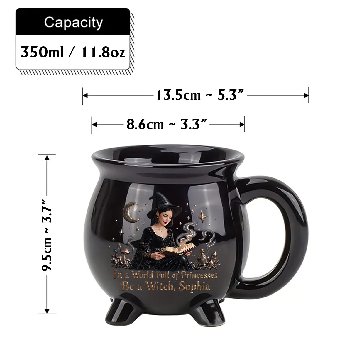 In a World Full of Princesses Be a Witch - Personalized Witch Cauldron Mug
