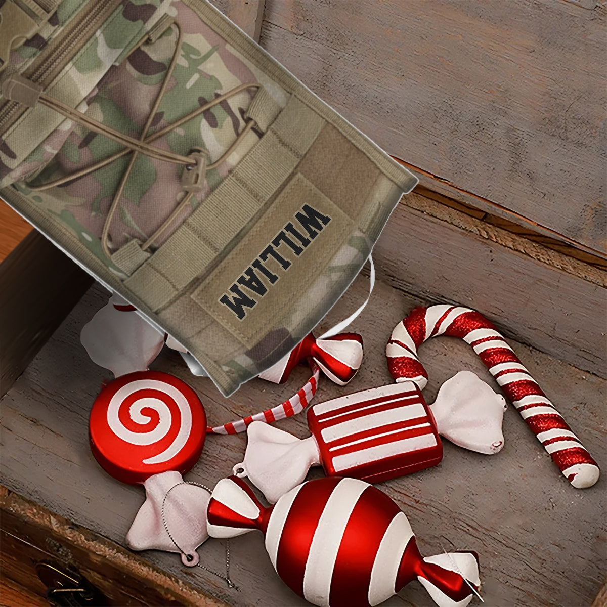Proud To Serve - Personalized Veteran Shaped Christmas Stocking