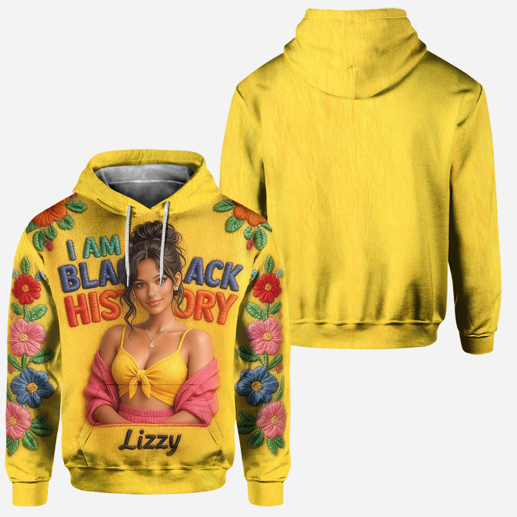 Ich bin Schwarze Geschichte – Personalisierter Hoodie und Leggings für Afroamerikaner